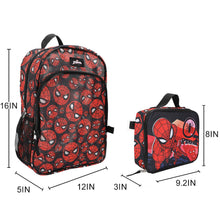 Load image into Gallery viewer, Spider-Man Classic Printed Mesh 16" Youth Backpack with Lunch Kit