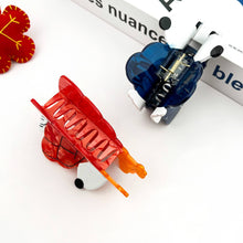 Load image into Gallery viewer, Winter White Dog Hair Claw Clip, Cute Puffer Jacket Design