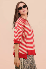 Load image into Gallery viewer, NT12481-Oversized Stripe Casual Knit Top