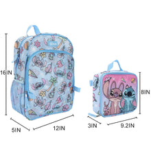 Load image into Gallery viewer, Lilo & Stitch Angel & Stitch All-Over Print 16” Backpack With Lunch Kit