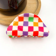 Load image into Gallery viewer, Checkerboard Semicircular Claw Clip, Classic Hair Clip