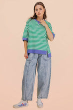 Load image into Gallery viewer, NT12481-Oversized Stripe Casual Knit Top