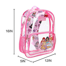 Load image into Gallery viewer, Disney Princesses Kids’ Clear PVC 16” Backpack