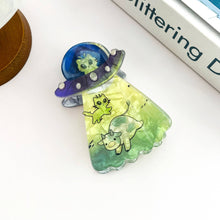 Load image into Gallery viewer, Alien Abduction UFO Cat & Cow Hair Claw Clip