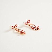 Load image into Gallery viewer, Santa Claus Bow Earrings