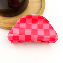 Load image into Gallery viewer, Checkerboard Semicircular Claw Clip, Classic Hair Clip