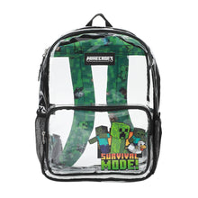 Load image into Gallery viewer, Minecraft Creepers Kids’ Clear PVC 16” Backpack
