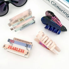 Load image into Gallery viewer, Book & Microphone Hair Clips, Cute Novelty Hair Claw Clip