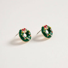 Load image into Gallery viewer, Christmas Wreath Earrings