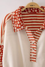 Load image into Gallery viewer, NT12889-Daisy Stripe Contrast Top
