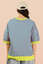 Load image into Gallery viewer, NT12481-Oversized Stripe Casual Knit Top