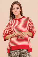 Load image into Gallery viewer, NT12481-Oversized Stripe Casual Knit Top