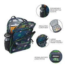 Load image into Gallery viewer, Minecraft Franchise Creepers 2-Piece 16” Kids Backpack & Lunch Box Set For School And Travel