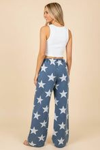 Load image into Gallery viewer, Star Print Drawstring Wide Leg Denim Pants