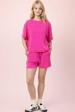 Load image into Gallery viewer, NT12686SET-Ribbed Knit Comfy Top &amp; Shorts Set
