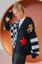 Load image into Gallery viewer, CHECKER 8 BALL GRAPHIC KNIT CARDIGAN
