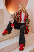 Load image into Gallery viewer, LEOPARD STAR CARDIGAN SWEATER
