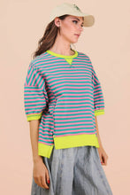 Load image into Gallery viewer, NT12481-Oversized Stripe Casual Knit Top
