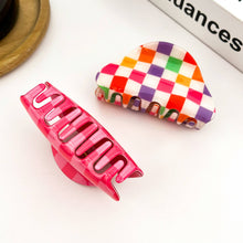 Load image into Gallery viewer, Checkerboard Semicircular Claw Clip, Classic Hair Clip
