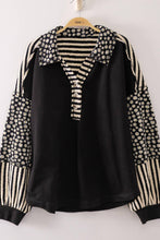 Load image into Gallery viewer, NT12889-Daisy Stripe Contrast Top
