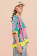 Load image into Gallery viewer, NT12481-Oversized Stripe Casual Knit Top
