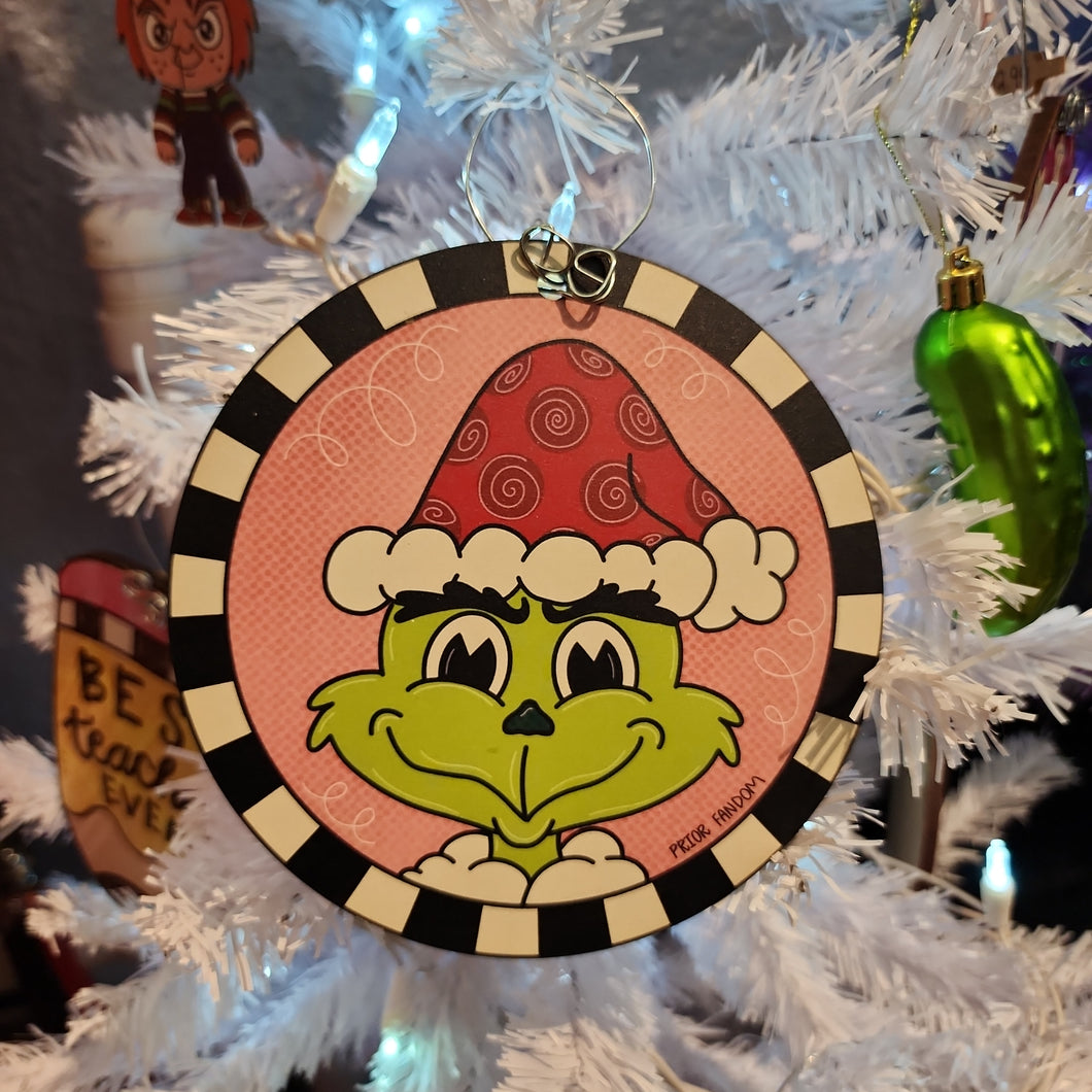 Pink Grinch Ornament