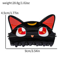 Load image into Gallery viewer, Adorable Big Eyes Black Cat Head Hair Claw Clips

