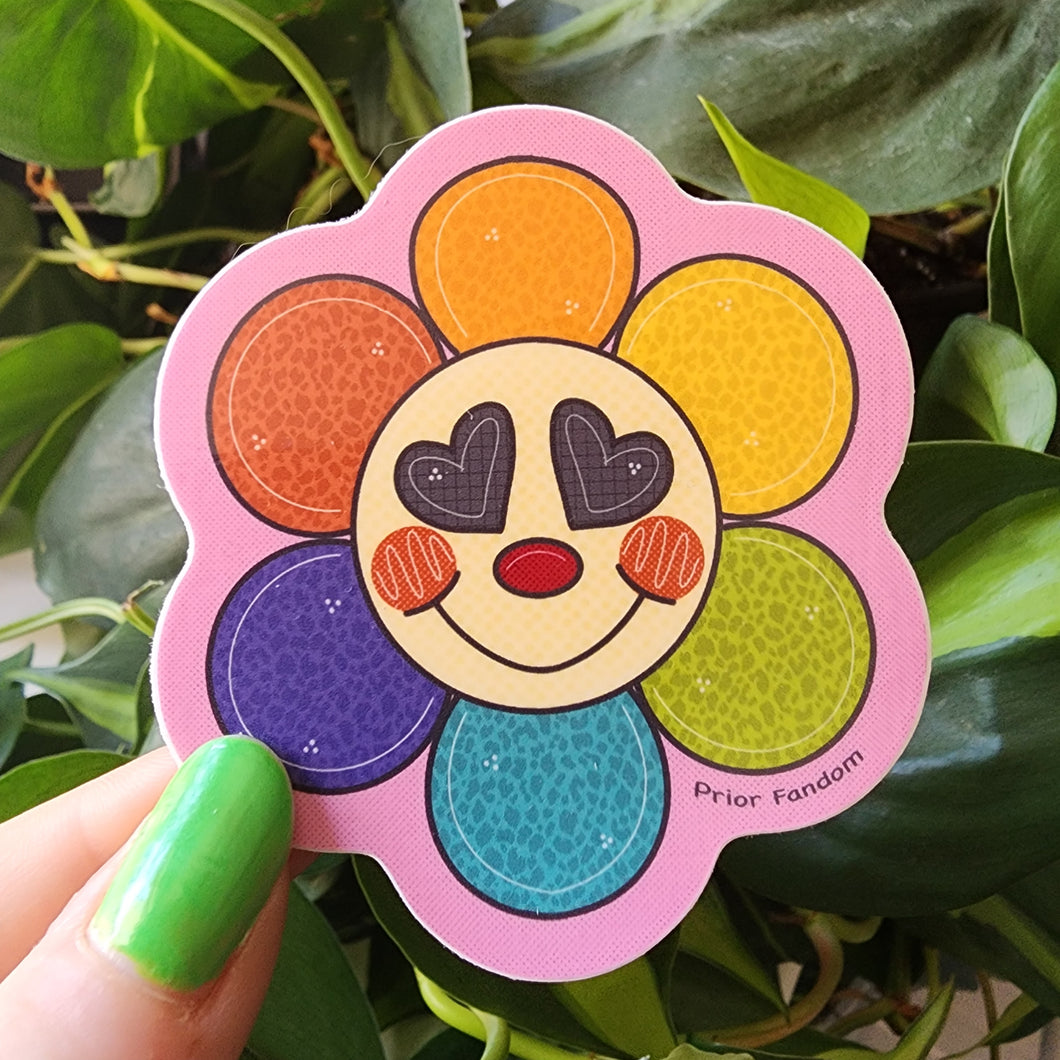 Rainbow flower sticker