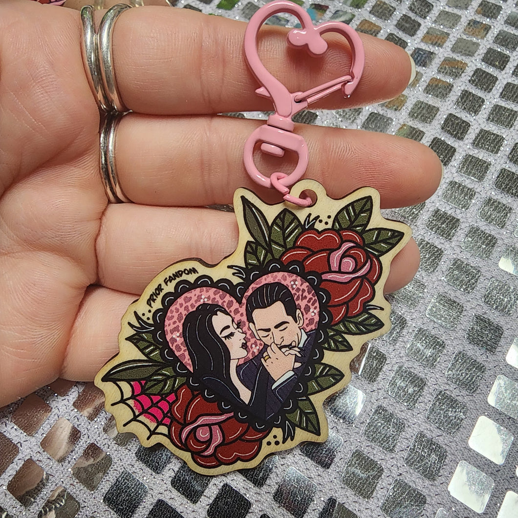 Morticia & Gomez Keychain