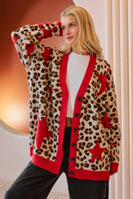 Load image into Gallery viewer, LEOPARD STAR CARDIGAN SWEATER
