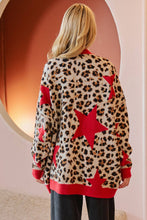 Load image into Gallery viewer, LEOPARD STAR CARDIGAN SWEATER
