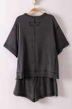 Load image into Gallery viewer, NT12686SET-Ribbed Knit Comfy Top &amp; Shorts Set
