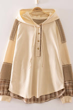Load image into Gallery viewer, NT12733-Plaid Contrast Hoodie Pullover
