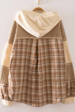 Load image into Gallery viewer, NT12733-Plaid Contrast Hoodie Pullover
