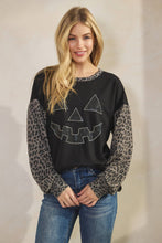 Load image into Gallery viewer, Halloween Pumpkin Leopard Top
