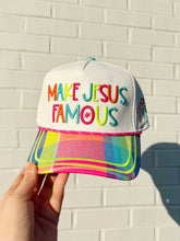 Load image into Gallery viewer, Colorful Plaid Make Jesus Famous Hat
