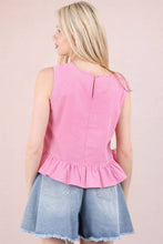 Load image into Gallery viewer, NT12128-Side Tie Detail Ruffled Top
