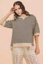Load image into Gallery viewer, NT12481-Oversized Stripe Casual Knit Top
