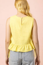 Load image into Gallery viewer, NT12128-Side Tie Detail Ruffled Top
