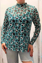 Load image into Gallery viewer, Turquoise Aztec &amp; Cow Print Mesh
