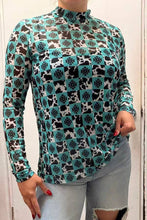 Load image into Gallery viewer, Turquoise Aztec &amp; Cow Print Mesh
