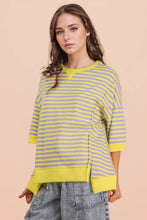 Load image into Gallery viewer, NT12481-Oversized Stripe Casual Knit Top

