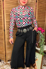 Load image into Gallery viewer, Western Turquoise Checkered Mesh
