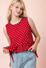 Load image into Gallery viewer, NT12128-Side Tie Detail Ruffled Top
