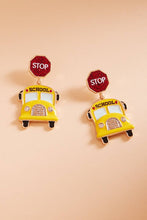 Load image into Gallery viewer, Teachers Day School Bus Enamel Post Earrings
