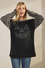 Load image into Gallery viewer, Halloween Pumpkin Leopard Top
