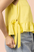 Load image into Gallery viewer, NT12128-Side Tie Detail Ruffled Top
