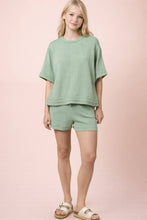 Load image into Gallery viewer, NT12686SET-Ribbed Knit Comfy Top &amp; Shorts Set

