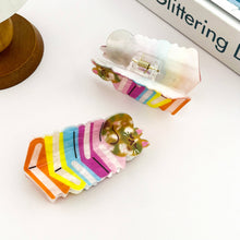 Load image into Gallery viewer, 🐱📚Adorable Sleeping Cat on Rainbow Book Stack Hair Claw
