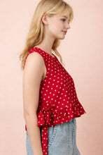 Load image into Gallery viewer, NT12128-Side Tie Detail Ruffled Top
